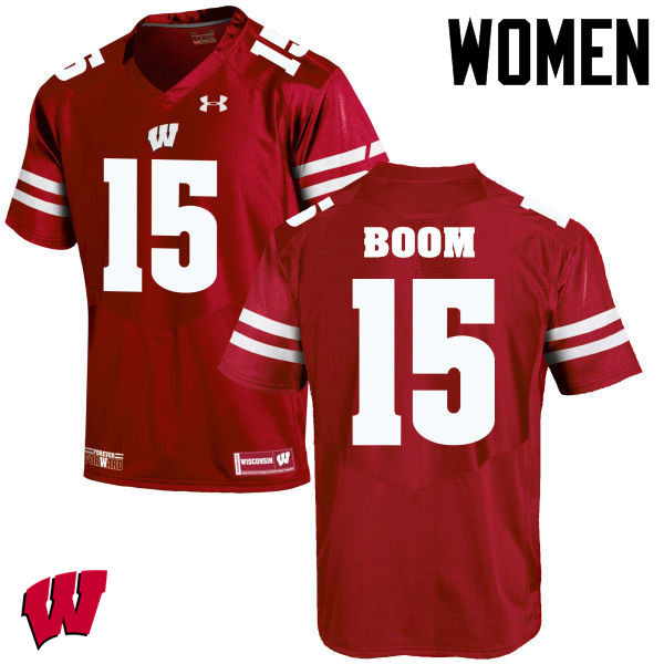 Wisconsin Badgers Women's #15 Danny Vanden Boom NCAA Under Armour Authentic Red College Stitched Football Jersey ZI40I48OH
